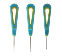 BOXOB 3pcs Punch Needle Wick for Candle Making, 3 Design Round Hole Cone Punch Needle Candle Wick Tool with Comfortable Handle DIY Craft Supplies for Beginners Handcraft Class