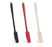 BOXOB 3pcs Silicone Jar Spatulas, Rubber Heat Resistant & Non-Stick Jam Spreader Spatula Scraper with Long Handle for Baking Cake Icing Jam Blenders & Kitchen Use