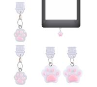 BOXOB 4 Pack USB C Dust Plug Charm, Cat Paw Type C Anti Dirt Plug Cover, Cute Charging Port Protector Cap Stopper Compatible with Kindle Released after 2021, Other Type-C Devices Phone Accessories