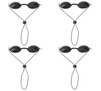 BOXOB 4 Pairs Tanning Goggles, Protective Glasses for Red Light Therapy Eye Protection Tanning Eye Protection Eyewear for Sunbed Sunbathing IPL LED Light (Black)