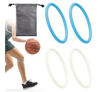 BOXOB 4 Pcs Patellar Tendon Support Straps, Silicone Patellar Band Fixed Leg Elastic Patella Stabilizer Knee Brace for Basketball Running Sports Jumpers Soccer Hiking Men Women (Fluorescent)