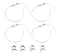 BOXOB 4 Sets Brake Bleeding Tool Kit, Include 8 Brake Bleeder Rubber Hose, 4 One Way Check Valves, 12 Small Clamps, Universal Car Clutch Fluid Replacement Hose for Motorcycle Electric Vehicle Car