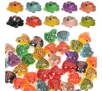 BOXOB 40pcs Luminous Mini Resin Frogs, 10 Colors Glow in The Dark Tiny Miniature Small Toads Animal Little Figurines to Hide Decor Accessories for Garden Landscape Dollhouse DIY Craft Ornaments