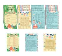 BOXOB 43pcs Easter Games Card with Answer Card, 4 Styles Family Activities Games Accessories Easter Themed Favors Supplies for Party Adults Church Bible School
