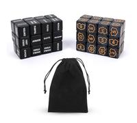 BOXOB 48pcs Abilities Keywords Counter Dices, Acrylic Creature Stats Buff Tokens D6 Dice Set with Velvet Bag for MTG TCG Card Games Tabletop Gaming Accessories