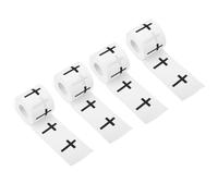 BOXOB 4pcs Christian Cross Athletic Tapes, Jesus Bible Verse Religious Wrist Bands Sport Wrist Wraps with Black Cross Logo Wristbands for Gymnastics Athlete Aid