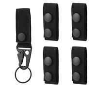 BOXOB 4pcs Duty Belt Keeper, Nylon Basketweave Security Clip Double Snaps Tactical Duty Holder with 1 Belt Hook for Hanging Key Walkie-Talkie Enforcement Police Officer Utility Equipment Accessories