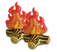 BOXOB 4pcs Inflatable Fake Campfire, Fake Fire Pit Decoration Artificial Flame Campfire Toy for Indoor Outdoor Play Kids Camping Theme Birthday Party Scene Setting & Photo Props
