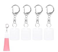 BOXOB 4pcs Lip Balm Keychain Caps for Summer Fridays 0.5oz, Portable Lipgloss Holder Key Chain Replacement Covers Lip Gloss Charm Accessories Kit (White)