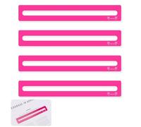 BOXOB 4pcs Mahjong Line Finder, Good Luck Mahjong Card Line Guide Rules Reader Helper Mah Jongg Accessories Gifts for Players (Rose Red)