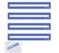 BOXOB 4pcs Mahjong Line Finder, Good Luck Mahjong Card Line Guide Rules Reader Helper Mah Jongg Accessories Gifts for Players (Blue)