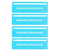 BOXOB 4pcs Mahjong Rules Reader, 6.1x1.97in Bright Mahjong Rules Helper Card Line Guide Finder for Beginners Mom Women Players (Sky Blue)