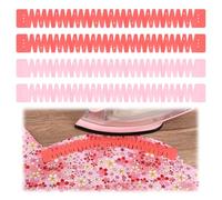 BOXOB 4pcs Red & Pink Silicone Hemming Tool, Flex Silicone Hemmer Heat-Resistant Hot Hem Ruler Quilter Gauge Sewing Guide for Shirt Tails Necklines Fabric Edges DIY & Professional Tailoring