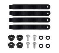BOXOB 4pcs Snowboard Ankle Ladder Strap Binding, 6.89x0.83in High Elasticity Ski Band Binding Hardware Men Replacement Accessories Part Gift with Screw Nut Washers for Skates & Sporting Gear (Black)