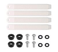 BOXOB 4pcs Snowboard Ankle Ladder Strap Binding, 6.89x0.83in High Elasticity Ski Band Binding Hardware Men Replacement Accessories Part Gift with Screw Nut Washers for Skates & Sporting Gear (White)