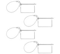 BOXOB 4pcs Square Trailer Hitch Pins, 1/4"x4" Heavy Duty Zinc Plated Carbon Steel Safety Coupler PTO Shaft Locking Pin with Anti-Lost Rope Ring for Farm Boat RV Utility Trailers Towing Accessories