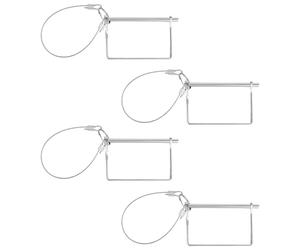 BOXOB 4pcs Square Trailer Hitch Pins, 1/4"x4" Heavy Duty Zinc Plated Carbon Steel Safety Coupler PTO Shaft Locking Pin with Anti-Lost Rope Ring for Farm Boat RV Utility Trailers Towing Accessories