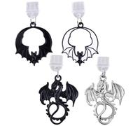 BOXOB 4pcs USB C Dust Plug Charm, Type C Anti Dust Cover Phone Dirt Plugs Charm Stopper Charging Port Protector Cap Compatible with Kindle (Bats & Dragons)