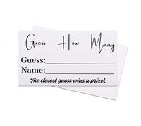 BOXOB 50pcs Guess How Many Game Cards, Fun Baby Shower & Bridal Shower Activity Perfect for Candy Cookies Snack Guessing Games (2x3.5in)