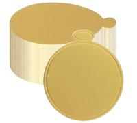 BOXOB 50pcs Mini Cake Boards, 3.15 Inch Round Gold Mini Cupcake Bases Dessert Display Trays Paper Plates for Mousse Desserts Pastries Bread