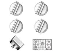 BOXOB 5pcs W10594481 Stove Knobs Replacements for Whirlpool Range Gas Stoves, Stainless Steel Oven Cooktop Knobs Replace WPW10594481 AP6023301 Control Knob for WCG97US6DS00 WCG97US0DS00