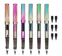BOXOB 6pcs Eternal Pencils, Inkless Everlasting Pencil Infinity Pencils with Eraser Reusable Infinite Pencil with 6pcs Replaceable Nibs Tips for Kids Writing Drawing Sketching (Colorful)