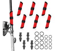 BOXOB 6pcs Fishing Hook Covers, 5.91 Inch Fishing Lure Covers with 4 Sets Bait Holders Hook Keeper Fish Pole Sleeve Rod Glove Protectors Rod Armour Lure Shield Wraps Essential Gear for Fishermen Gift