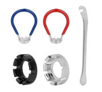BOXOB 6pcs Universal Bicycle Spoke Wrench Set, Portable Spoke Tool with 2 Tire Levers Bike Rim Correct Kit Bike Wheel Wrench 10-15 Gauge for Cycling Wheel Tension Adjust Repair Tools