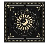 BOXOB Altar Cloth, 18.31x18.31in Delicate Square Sun Moon Alter Cloths Witchcraft Spiritual Tarot Mat Tablecloth Divination Tools and Accessories Perfect Divination Ritual Supplies