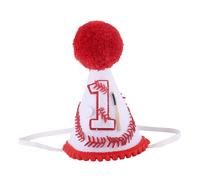 BOXOB Baseball 1st Birthday Hat, Baby First Baseball Birthday Decorations, One Year Old Party Cap for Boy, Cone Hat Party Theme Supplies for Sports Parties Cake Smash (Style 2)