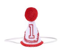BOXOB Baseball 1st Birthday Hat, Baby First Baseball Birthday Decorations, One Year Old Party Cap for Boy, Cone Hat Party Theme Supplies for Sports Parties Cake Smash (Style 1)