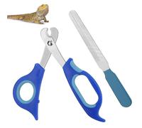 BOXOB Bearded Dragon Nail Clippers and File, Stainless Steel Small Animal Toe Nail Trimmer Scissors Professional Grooming Pet Tool for Reptiles Turtle Chameleon Iguana (Blue)