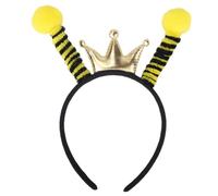 BOXOB Bee Headband with Crown, Vibrant Bee Bug Antenna Headband Bumblebee Costume Accessories for Kids Adults Women Halloween Party Headwear Photo Props Dress-Up