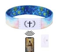 BOXOB Bible Bracelets with NFC, Elastic Nylon Daily Bible Verse Wristband Scripture Jesus Bracelets for Women Men Religious Gospel Perfect Decorations and Christian Inspirational Gifts