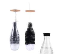 BOXOB Bottle Brush for Sodastream, 14.56 Inch Large Soda Bottle Cleaning Brush Gentle & Anti-Scratch Bristles Washing Cleaner Tool with Comfortable Wood Long Handle