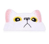 BOXOB Cat Iron on Patch, Cute Decorative Cat Face Patches Badge Sew on Patch Embroidered Applique Patch for Shirts Jeans Jackets Hats DIY Crafts (White),as Shown in The Picture,(1000096)