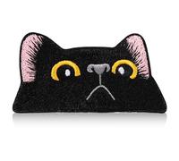 BOXOB Cat Iron on Patch, Cute Decorative Cat Face Patches Badge Sew on Patch Embroidered Applique Patch for Shirts Jeans Jackets Hats DIY Crafts (Black),as shown in the picture,3.8x7.6cm