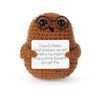 BOXOB Cheerful Potato, 2.95 Inch Funny Potato Gifts with Card Cute Glasses Knitted Potato Doll for New Year Gift Birthday Gifts Friends Christmas Party Decoration