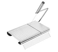 BOXOB Cheese Slicer with Wires, Stainless Steel Cheese Cutter with Precision Scale Adjustable Thickness Cheese Slicer Multipurpose Cheese Cutter Cheese Slicers for Block Cheese Butter Sausages