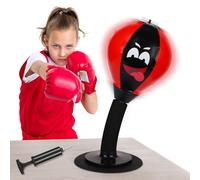 BOXOB Desktop Punching Bag, Desk Boxing Bag with Suction Cup Counter Top Punching Bag Fun Punch Rage Bag Door Punching Bag for Kids Adults Coworkers Friends Office (Black Red)