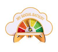 BOXOB Emotion Wheel, Colorful My Social Battery Sign Mood Wheel Fun and Interactive Desktop Ornaments Emotion Slider Pin Decoration for Work Emotional Awareness