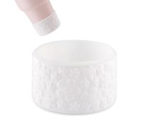 BOXOB Flower Gradient Silicone Boot for Stanley Cup 12-40oz Fits 2.95 Inch Bottom Diameter, Non-Slip Water Bottle Boot Cup Bottom Protector Sleeve for Tumbler Accessories (White)