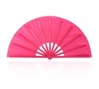 BOXOB Folding Fan for Line Dancing, Large Hand Rave Fan Chinese Style Line Dance Clack Popping Clap Foldable Fans Accessories for Music Festival Party Performance Decoration (Rose Red)