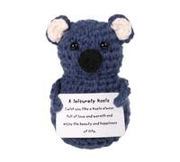 BOXOB Funny Positive Koala, 3.54in Creative Cute Knitted Potato Doll with Inspirational Card Emotional Support Leisurely Koala Crochet for Plush Birthday Gift Party Decoration Encouragement