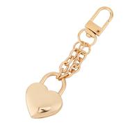 BOXOB Heart Shaped Bag Charms, Stainless Steel Purse Charms Cute Heart Key Chains Padlock Jewelry Gold Coach Bag Keychain for Women Handbag Decoration