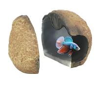BOXOB Magnetic Betta Fish Hideout, Resin Aquarium Decor Betta Fish Toys Shrimp Tank Accessories Magnetic House Cave Aquarium Decorations Ornaments for Aquatic Life Shrimp and Reptiles