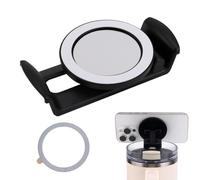 BOXOB Phone Holder for Stanley Cup 40oz Quencher H1.0 H2.0 Lids, Hands Free Magnetic Foldable Phone Stand Tumbler Cell Phone Mount Support for Stanley Cup Accessory MagSafe Phones (black)