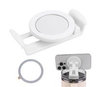 BOXOB Phone Holder for Stanley Cup 40oz Quencher H1.0 H2.0 Lids, Hands Free Magnetic Foldable Phone Stand Tumbler Cell Phone Mount Support for Stanley Cup Accessory MagSafe Phones (white)