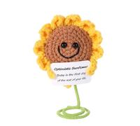 BOXOB Positive Sunflower Crochet, Optimistic Sunflower Funny Potato Doll Gift Positive Knitted Toy Cheer Up Gifts for Friends Family Encouragement Birthday New Year Gift