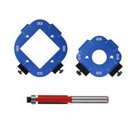 BOXOB Router Template and Jig for Woodworking, Aluminum Alloy Corner Radius Guide Set R10/R15/R20/R25/R30/R35/R40/R50 for Precision Routing Furniture Edges & DIY Projects (Blue)
